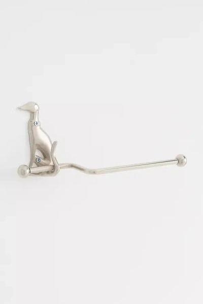 Anthropologie Caine Dog Toilet Paper Holder In Silver