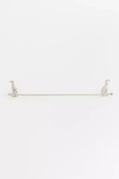 Anthropologie Caine Dog Towel Bar In Silver