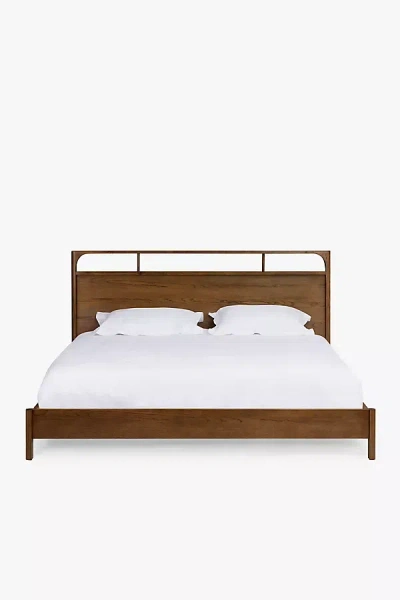 Anthropologie Cali Oak Wood Bed In Brown