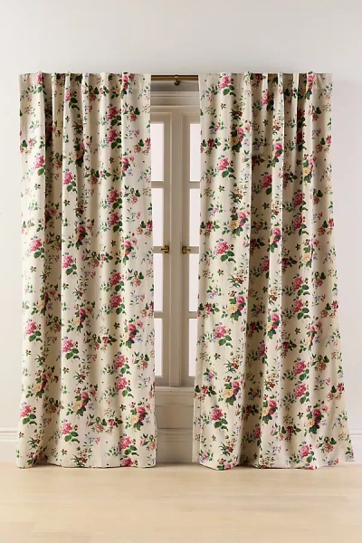 Anthropologie Camila Cotton Linen Floral Blackout Curtain In Multi
