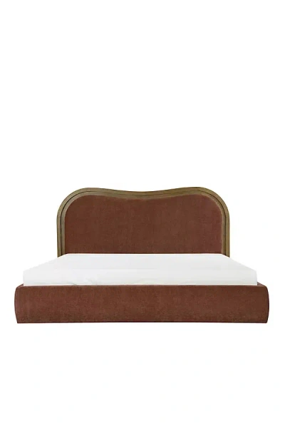 Anthropologie Camilla Velvet Upholstered Bed In Brown