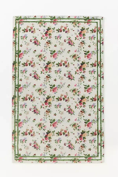 Anthropologie Camille Easy-care Printed Floral Rug In Multi