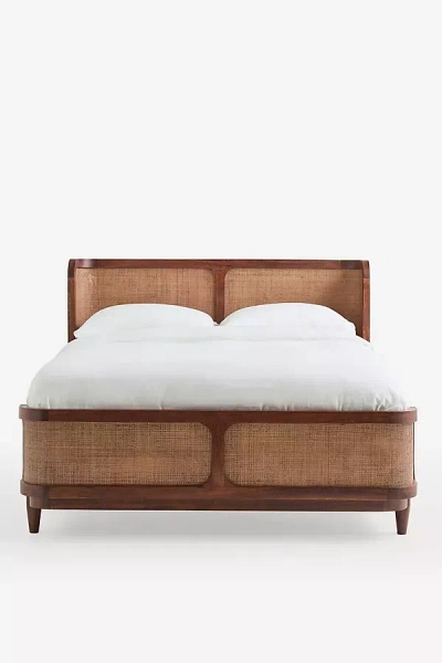 Anthropologie Canggu Acacia Cane Bed In Brown