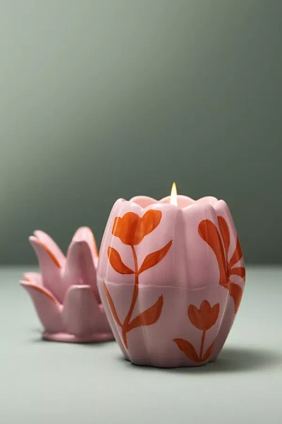 Anthropologie Cara Fruity Lychee & Pink Dragon Fruit Pineapple Ceramic Candle