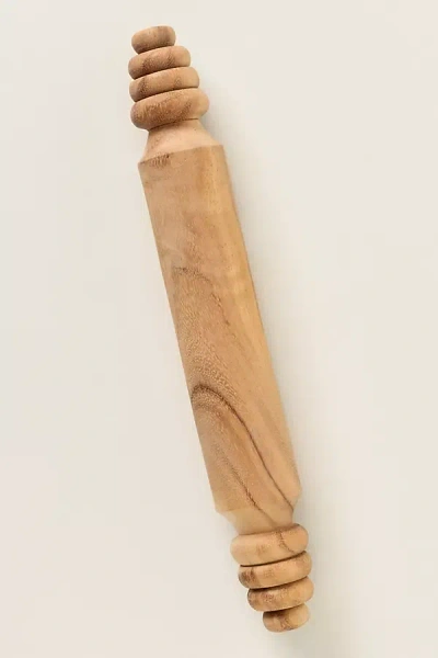 Anthropologie Cara Hand Carved Twist Rolling Pin In Multi