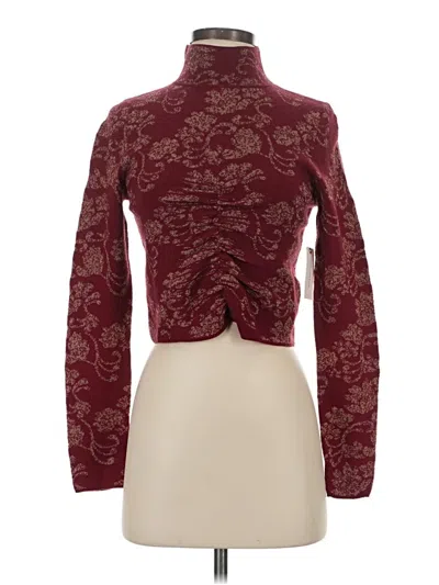 Pre-owned Anthropologie Cardigan Sweater In Burgundy