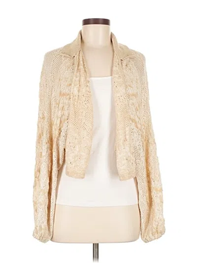 Pre-owned Anthropologie Cardigan Sweater In Gold