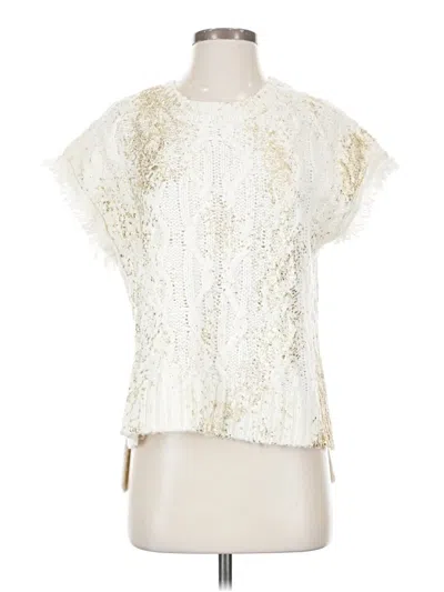 Pre-owned Anthropologie Cardigan Sweater In Ivory