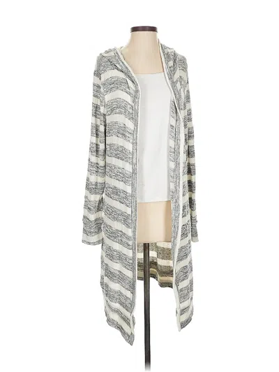 Pre-owned Anthropologie Cardigan Sweater In Silver