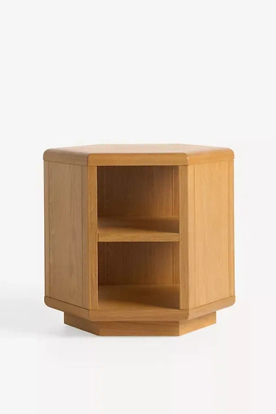 Anthropologie Carla Oak Side Table In Brown