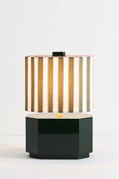 Anthropologie Carla Striped Table Lamp In Black