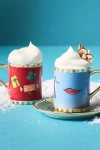 Anthropologie Caroline Stoneware Holiday Espresso Cup & Saucer In Multi