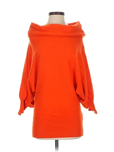 Pre-owned Anthropologie Cashmere Pullover Sweater In Orange