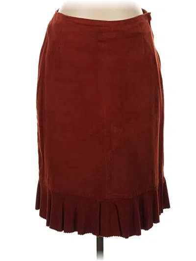 Pre-owned Anthropologie Casual Skirt In Burgundy