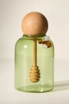 Anthropologie Catania Glass Honey Pot In Green