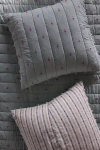 Anthropologie Cate Cotton Woven Euro Sham In Gray
