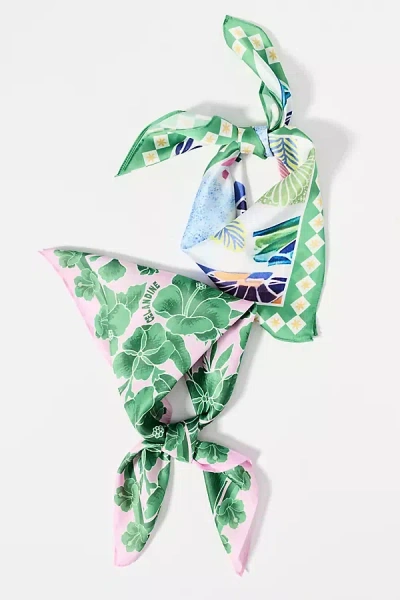 Anthropologie Celandine Square Scarf In Green