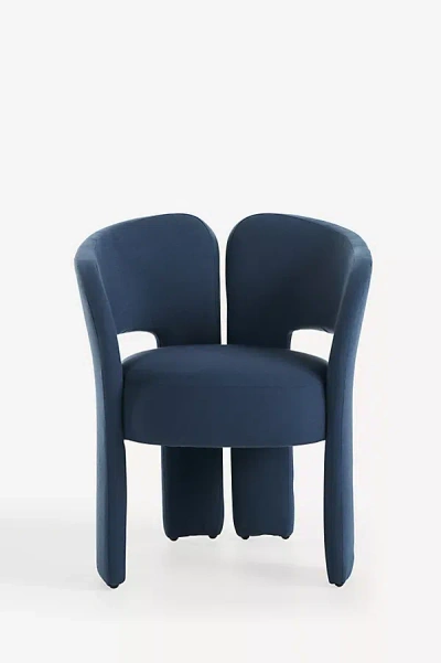 Anthropologie Celeste Linen Dining Chair In Blue