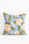 Anthropologie Celia Velvet Cord Floral Pillow In Blue