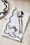 Anthropologie Benedita Bow Cotton Embroidered Napkins, Set Of 4 In White