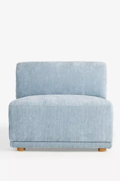 Anthropologie Corduroy Celine Modular Armless Chair In Blue