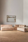 Anthropologie Corduroy Celine Modular Armless Sofa In Brown