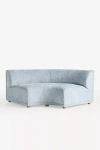 Anthropologie Celine Corduroy Modular Curved Corner Chair In Blue