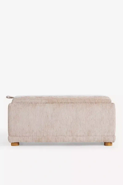 Anthropologie Corduroy Celine Small Storage Ottoman In Neutral