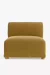 Anthropologie Celine Modular Velvet Armless Chair In Green