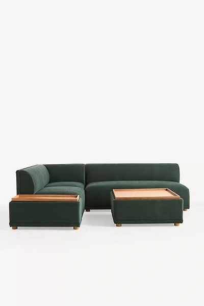 Anthropologie Celine Performance Weave Modular Armless Chair In Green