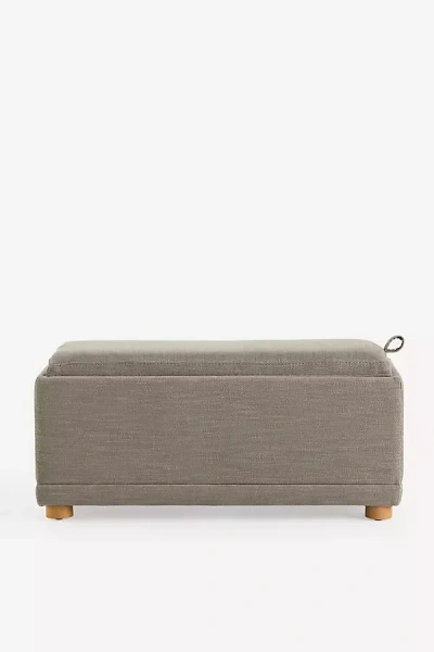 Anthropologie Celine Small Storage Ottoman In Gray