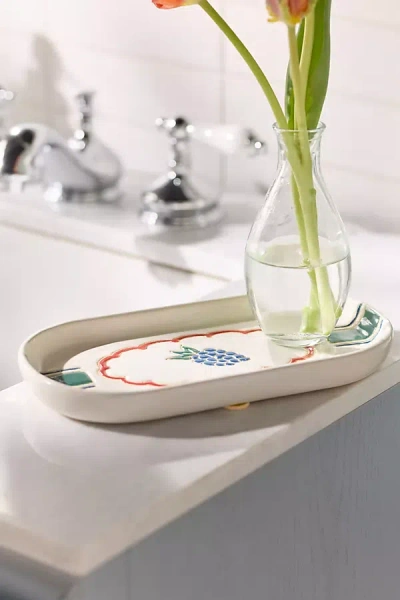 Anthropologie Ceramic Bath Tray In Multi