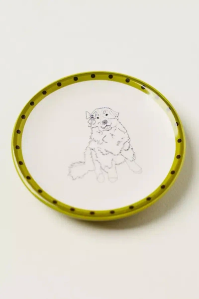 Anthropologie Ceramic Dog Trinket Dish In White