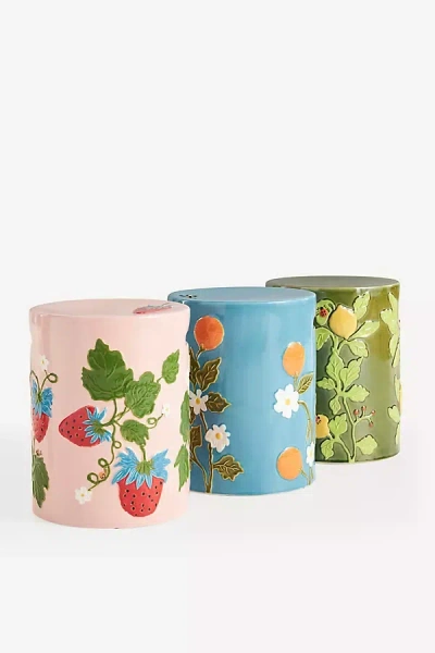 Anthropologie Ceramic Frutta Stool In Pink