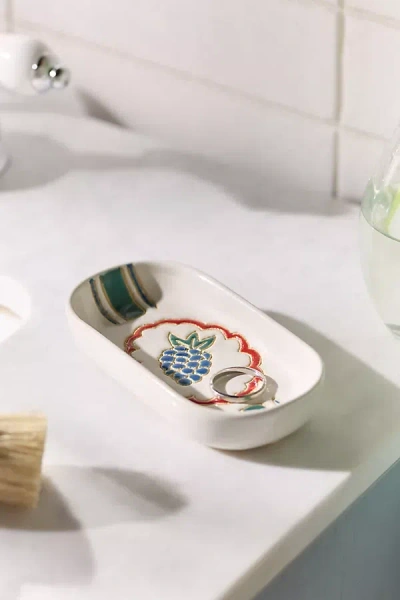 Anthropologie Ceramic Soap Dish In White