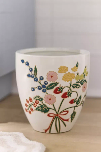Anthropologie Ceramic Waste Bin In Multi