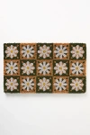 Anthropologie Checkered Daisies Coir Printed Doormat