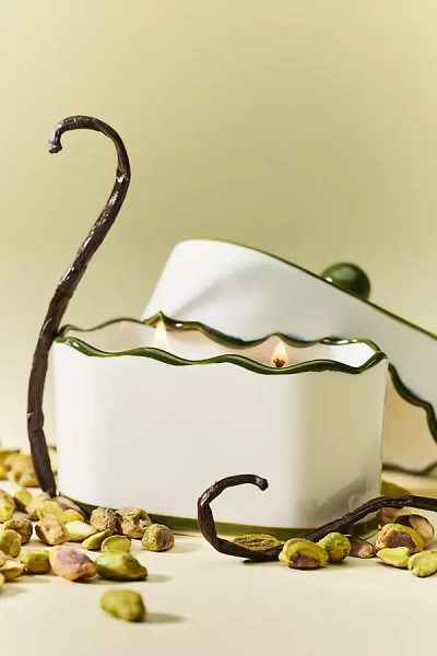 Anthropologie Cherie Gourmand Smoked Pistachio Lidded Porcelain Candle