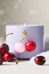 Anthropologie Cherry Charm Fruity Black Cherry & Tonka Ceramic Candle In Multi