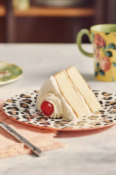 Anthropologie Chintzware Leopard Stoneware Dessert Plate In Animal Print