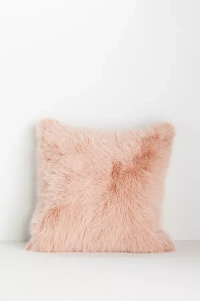 Anthropologie Chloe Faux Fur Pillow In Pink