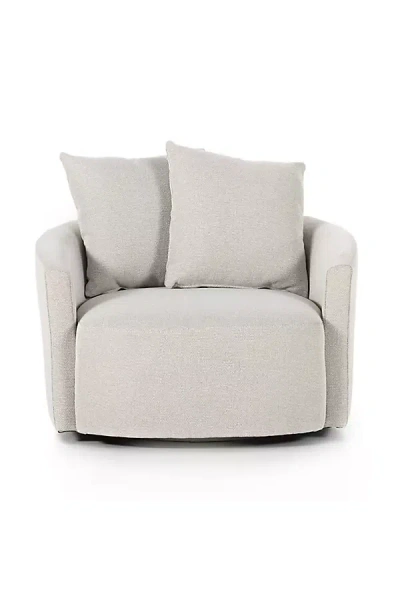 Anthropologie Chloe Performance Fabric Swivel Chair In Neutral