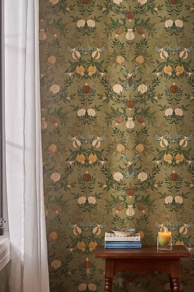 Anthropologie Chris Loves Julia Melograno Peel-and-stick Wallpaper In Green