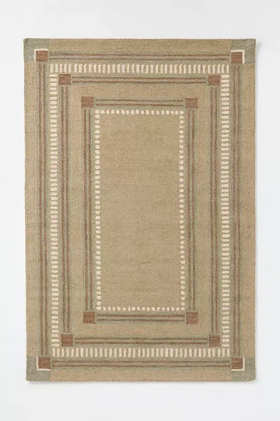 Anthropologie Chris Loves Julia X Loloi Tufted Wool Border Rug In Brown