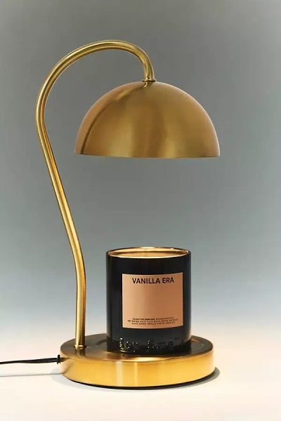 Anthropologie Chrome Candle Warmer Lamp In Gold