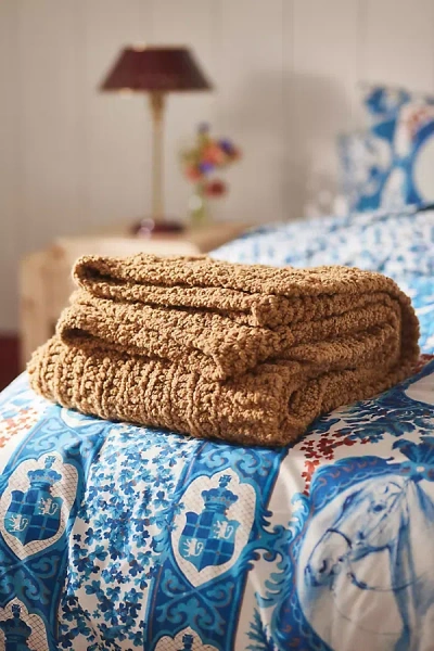 Anthropologie Chunky Wool Blend Throw Blanket