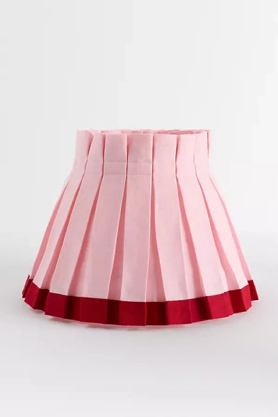 Anthropologie Cielle Home Box Pleat Fabric Lamp Shade And Slipcover In Pink