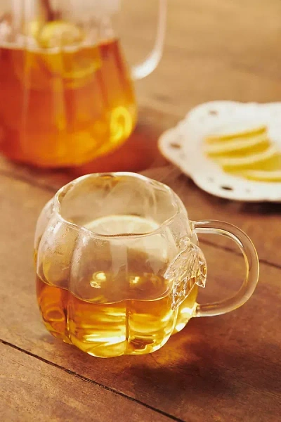 Anthropologie Cindy Glass Pumpkin Mug In Transparent
