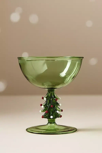 Anthropologie Clara Coupe Glass In Green