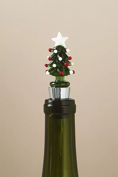 Anthropologie Clara Glass Bottle Stopper In Green